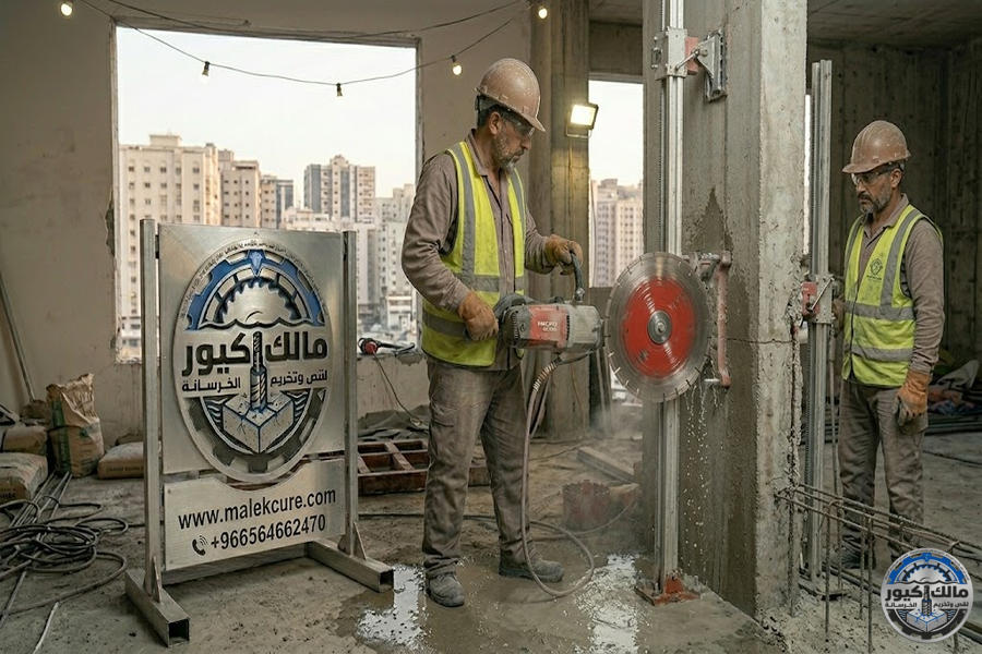 شركة مالك كيور تقدم خدمات قص الجدران الخرسانية حي النسيم مكة وفتح النوافذ والفتحات الخرسانية
